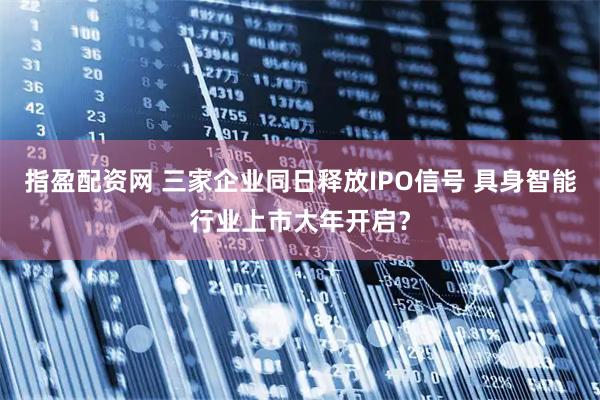 指盈配资网 三家企业同日释放IPO信号 具身智能行业上市大年开启？